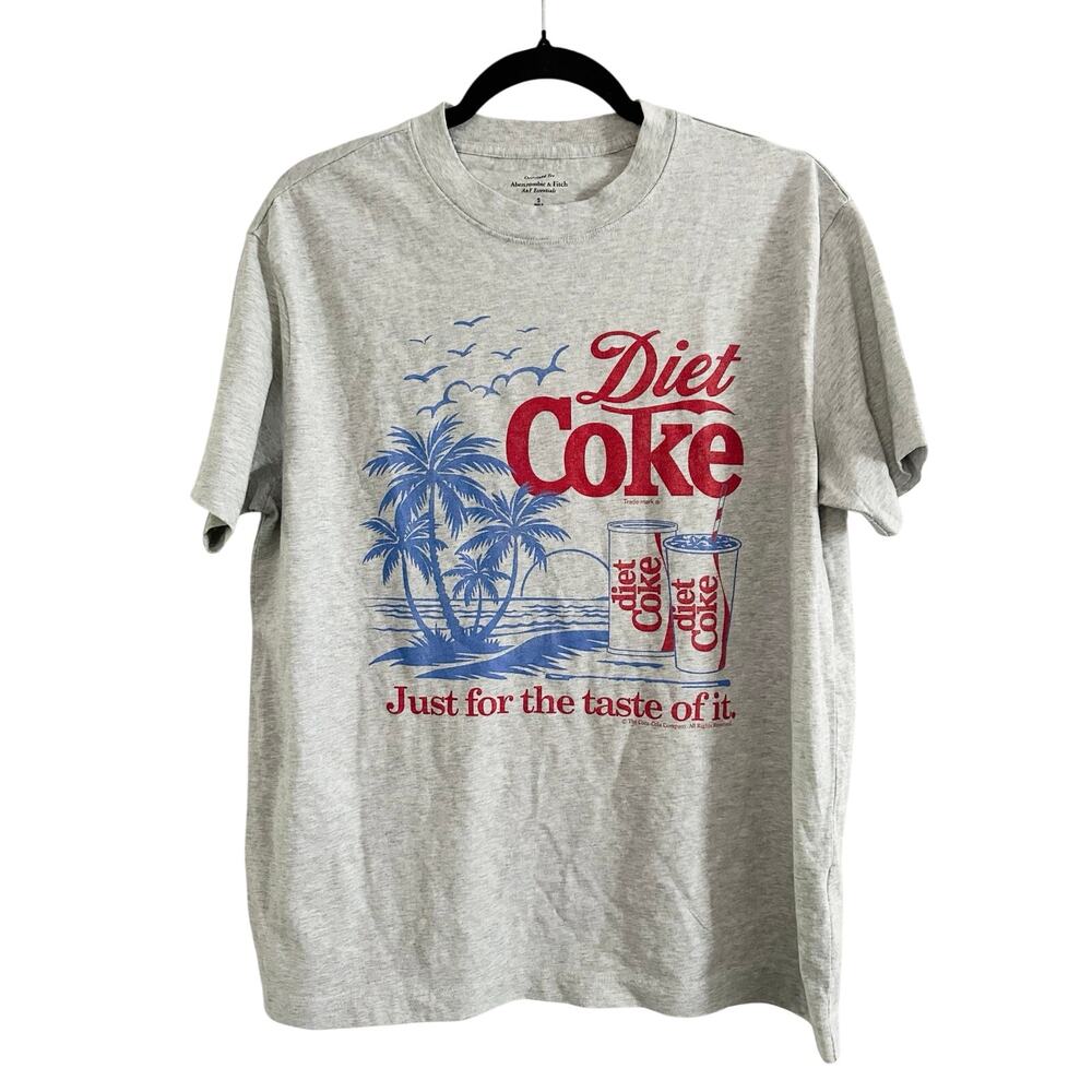 Abercrombie & Fitch Oversized Retro Diet Coke Tee T-Shirt Beach- Sz Small - NWT - Picture 2 of 4